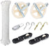 TooTaci Outdoor Clothesline Kit, 5" Nylon Clothes Line Pulley Kit, 150ft Clothesline Pulley Kit, Polyester Clothesline Rope Heavy Duty, Clotheslines S Separator Spreader, Clothesline Tightener, Hook